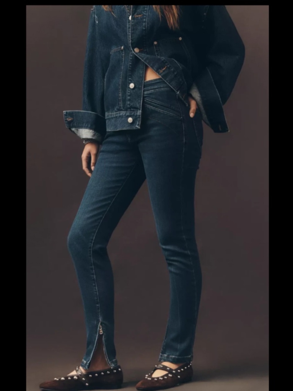 Anthropologie Pilcro Rococo Mid-Rise Zip-Up Ankle Skinny Jeans Size 23 (Q1-57E)